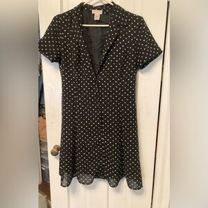 Vintage Ann Taylor Polka Dot Shirt Dress Size 6
